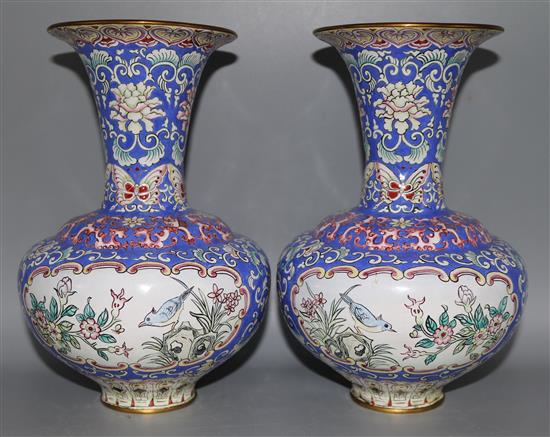 Two enamel vases 20cm